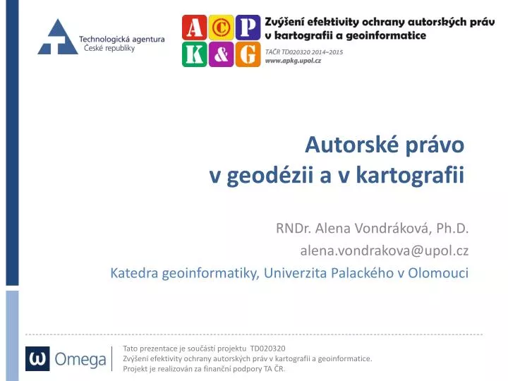 autorsk pr vo v geod zii a v kart o grafi i