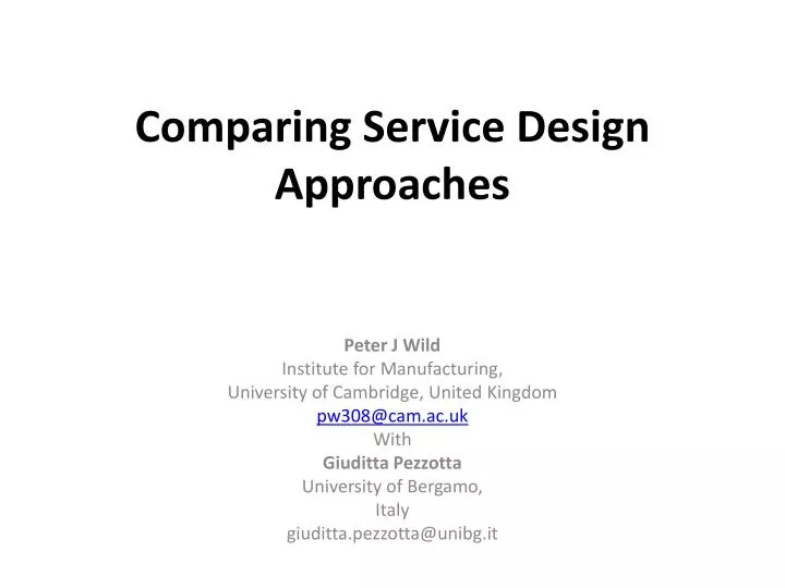 comparing service design approaches