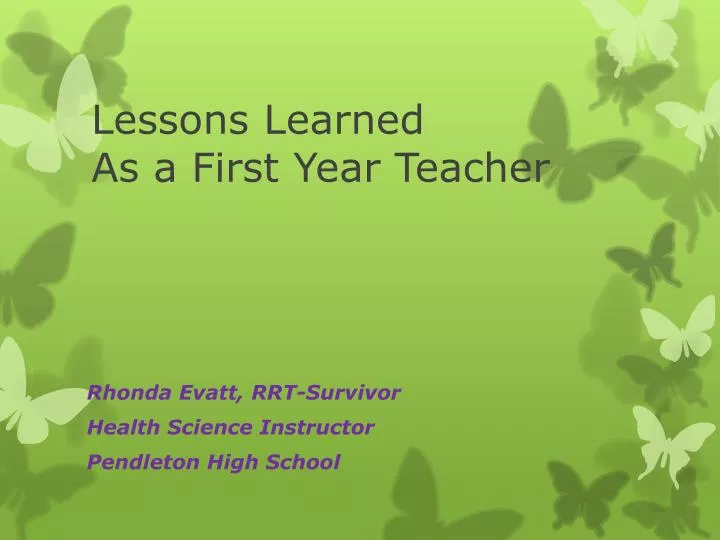lessons learned as a first year teacher