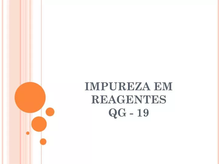 impureza em reagentes qg 19