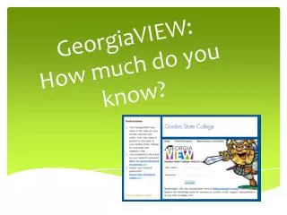 GeorgiaVIEW : How much do you know?
