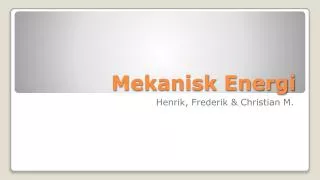 mekanisk energi
