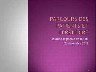 parcours des patients et territoire