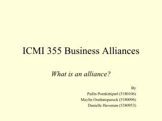 ICMI 355 Business Alliances