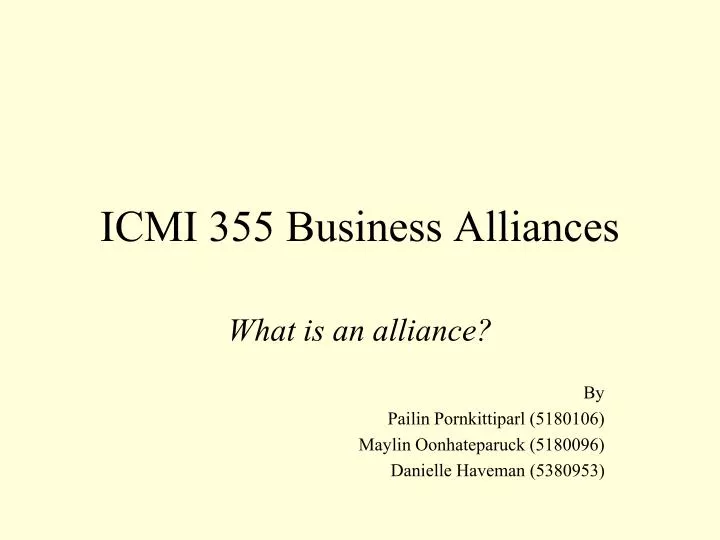 icmi 355 business alliances