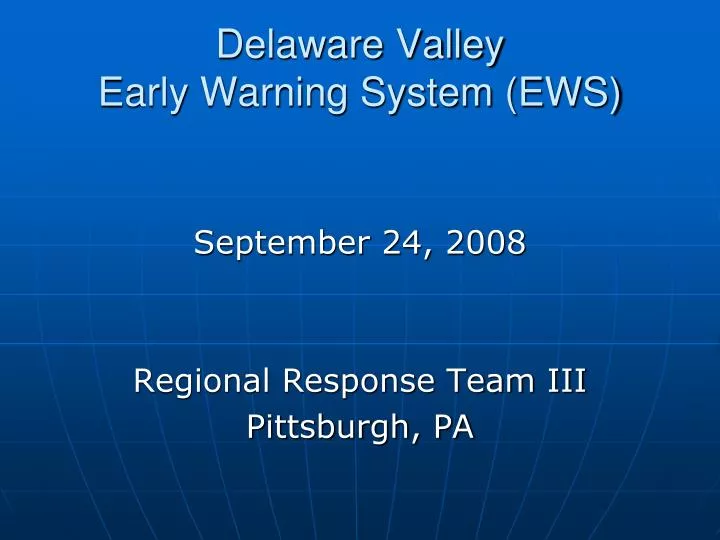 delaware valley early warning system ews