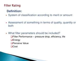 Filter Rating