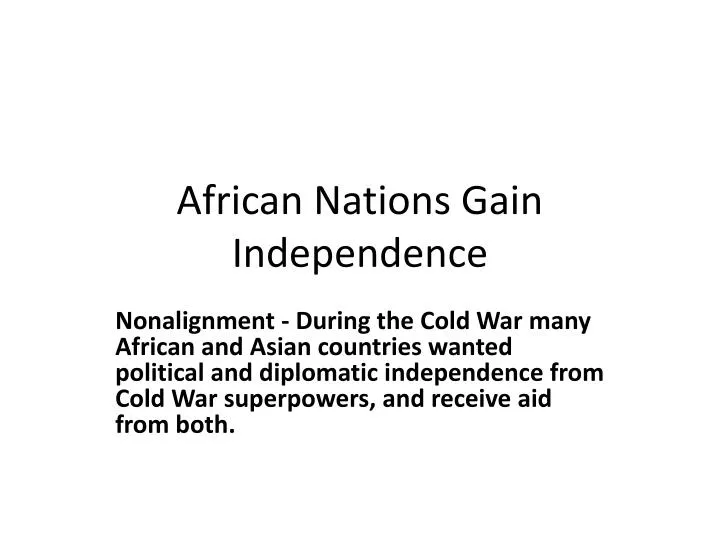 african nations gain independence