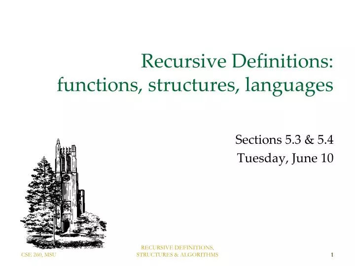 recursive definitions functions structures languages