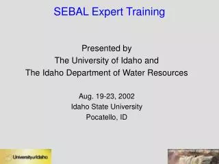 SEBAL Expert Training