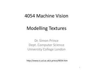 4054 Machine Vision Modelling Textures