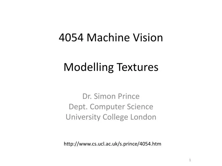 4054 machine vision modelling textures