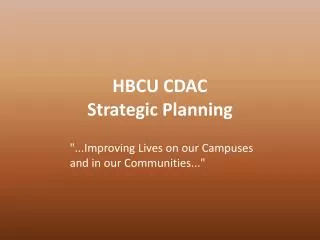 HBCU CDAC Strategic Planning