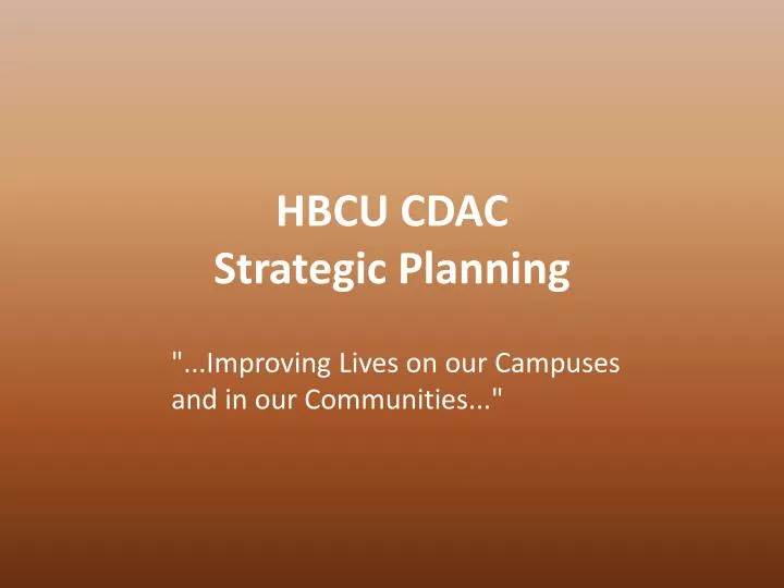 hbcu cdac strategic planning