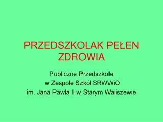 przedszkolak pe en zdrowia
