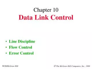 Chapter 10 Data Link Control