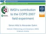COPS Workshop 2008 - slide 1