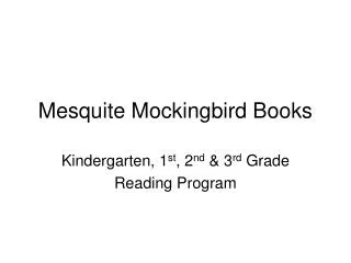 Mesquite Mockingbird Books