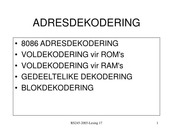 adresdekodering