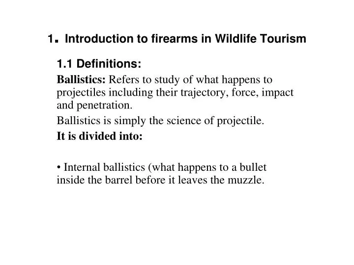 1 introduction to firearms in wildlife tourism
