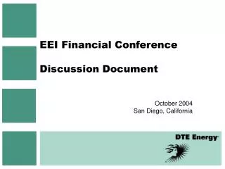 EEI Financial Conference Discussion Document