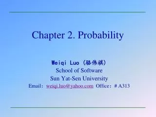 Chapter 2. Probability