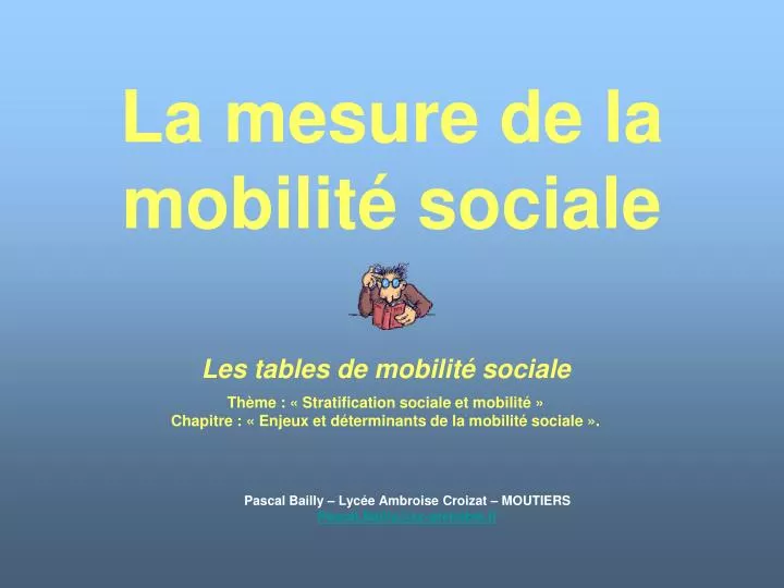 la mesure de la mobilit sociale