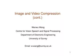 Image and Video Compression (cont.)