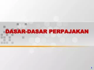 dasar dasar perpajakan