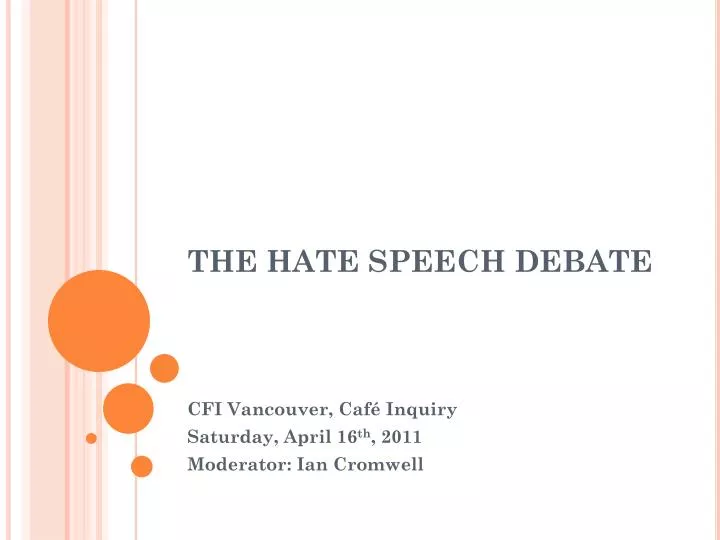 the hate speech debate