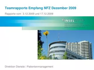 teamrapporte empfang nfz dezember 2009