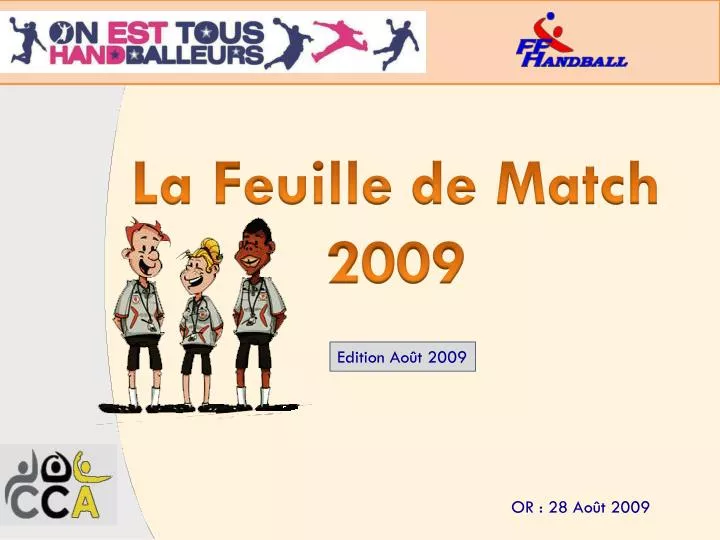 la feuille de match 2009