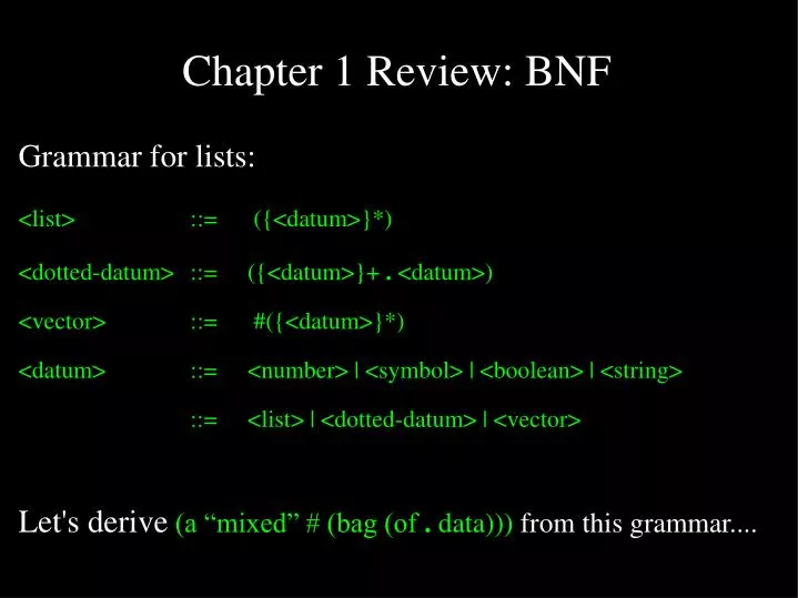 chapter 1 review bnf