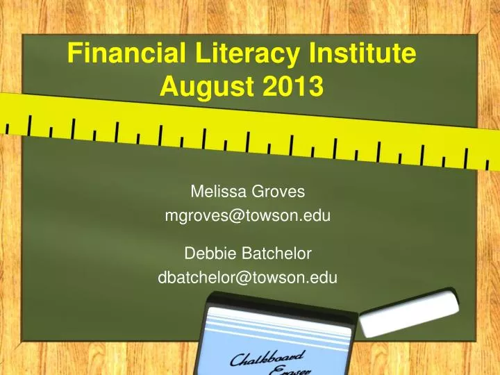 financial literacy institute august 2013