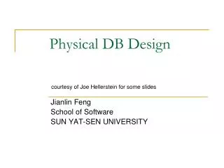 Physical DB Design