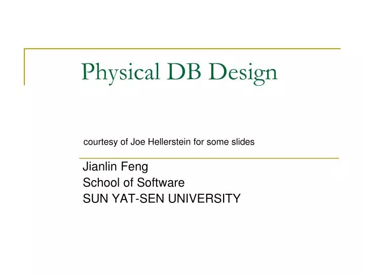 physical db design