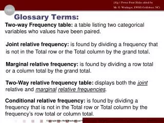 Glossary Terms: