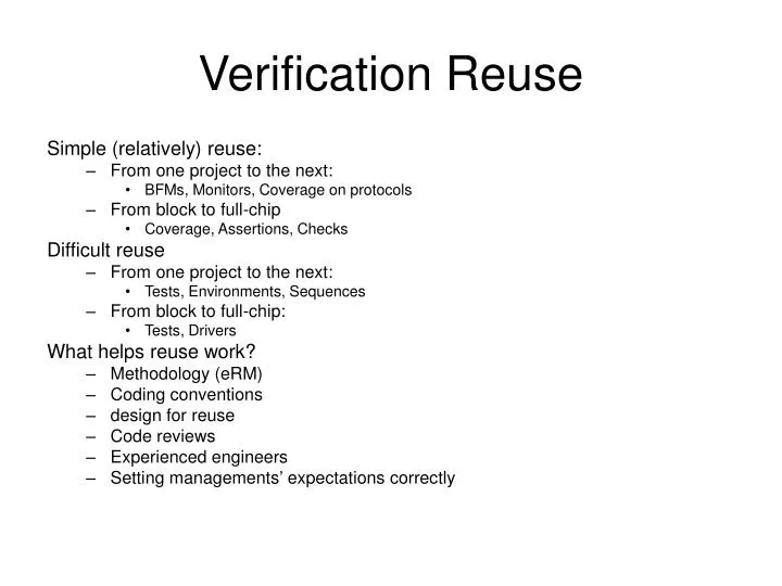 verification reuse