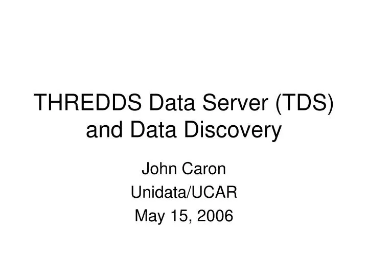 thredds data server tds and data discovery