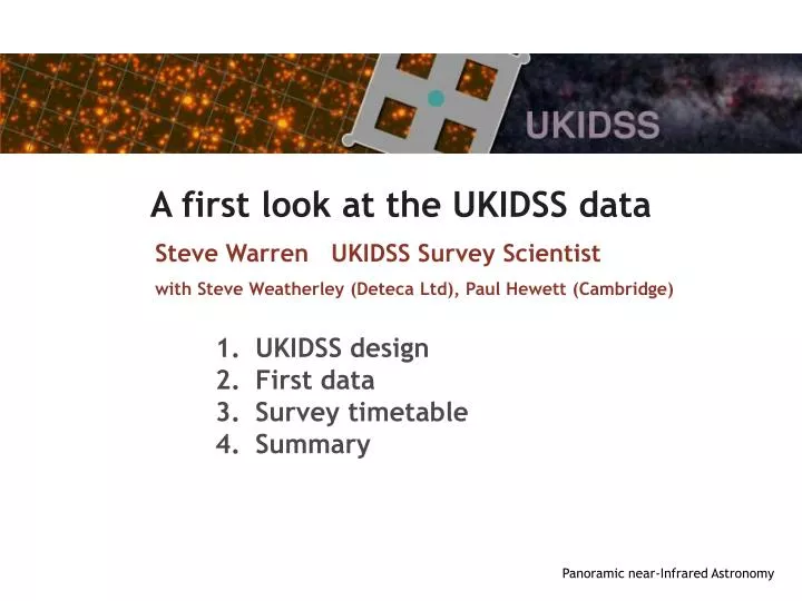 a first look at the ukidss data