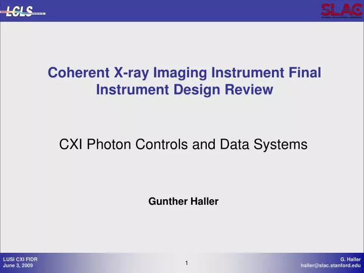 cxi photon controls and data systems gunther haller