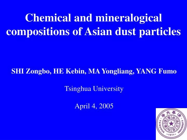 chemical and mineralogical compositions of asian dust particles