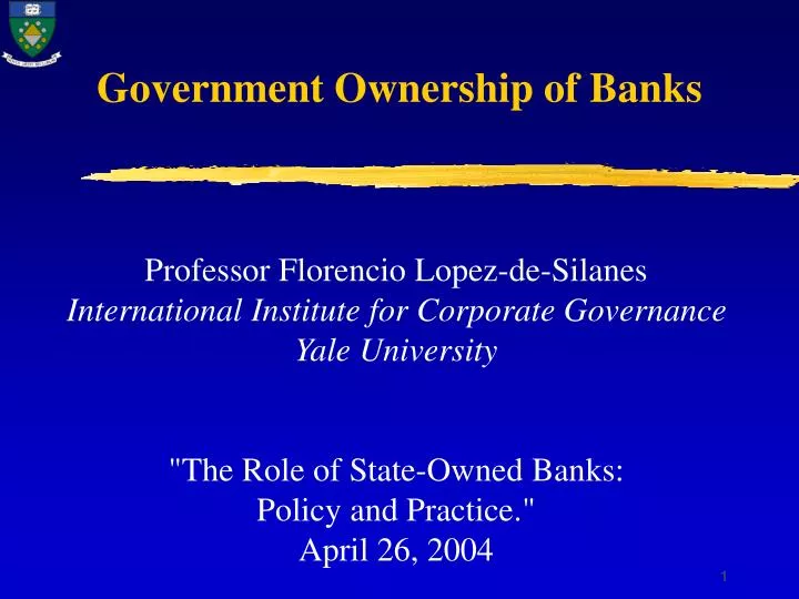 government ownership of banks