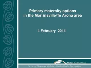 Primary maternity options in the Morrinsville/Te Aroha area