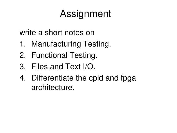 assignment