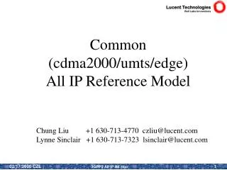 Common (cdma2000/umts/edge) All IP Reference Model