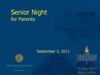 Senior Night for Parents