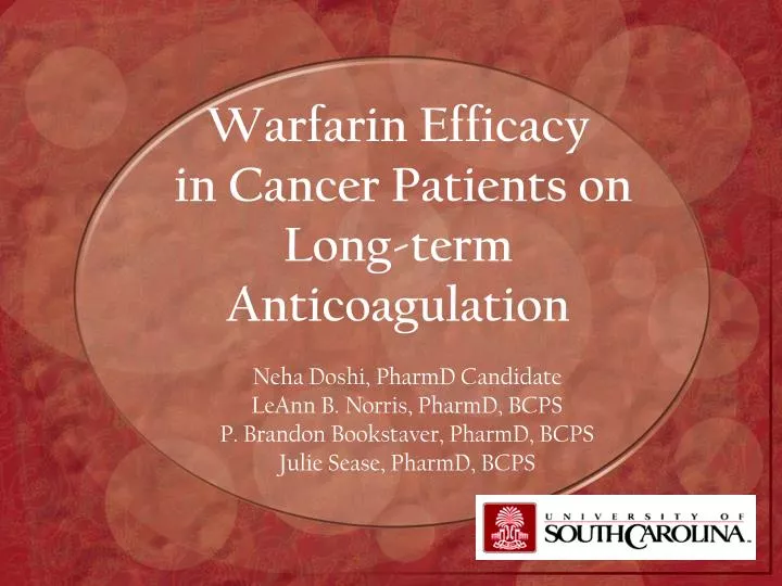 warfarin efficacy in cancer patients on long term anticoagulation