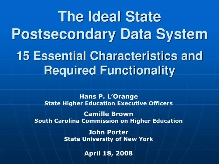 the ideal state postsecondary data system 15 essential characteristics and required functionality