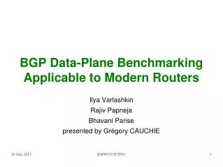 BGP Data-Plane Benchmarking Applicable to Modern Routers